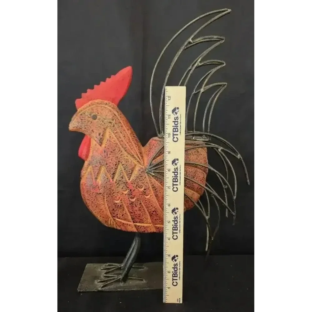 Metal Rooster Decor Collection Red Rooster